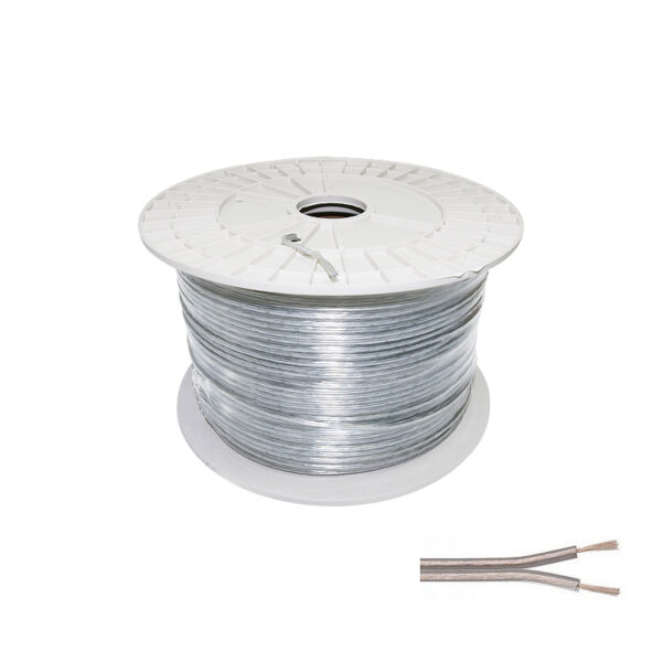 Tuyau de Câble Électrique Plat Oxygène 2x0,5mm² pour Bandes LED Monocolores - 500 mètres - Ledme - LM2050