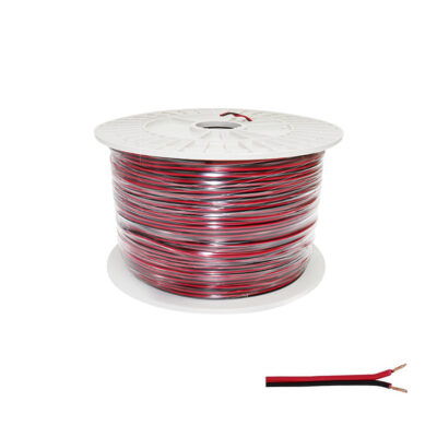 Tuyau de Câble Électrique Plat 2x0,5mm² pour Bandes LED Monocolores - 500 mètres - Ledme - LM2054