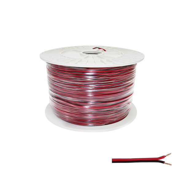 Tuyau de Câble Électrique Plat 2x0,5mm² pour Bandes LED Monocolores - 500 mètres - Ledme - LM2054