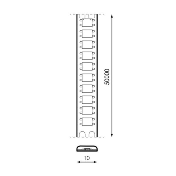 Tiroir LED 24V DC SMD2835 Ziadna IP20 204 Led/m - 5 Métros 4000K - Ledme - LM2066 – Image 2