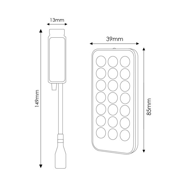 Mini contrôleur pour bandes LED RGB avec télécommande RF - Ledme - LM2185 – Image 2
