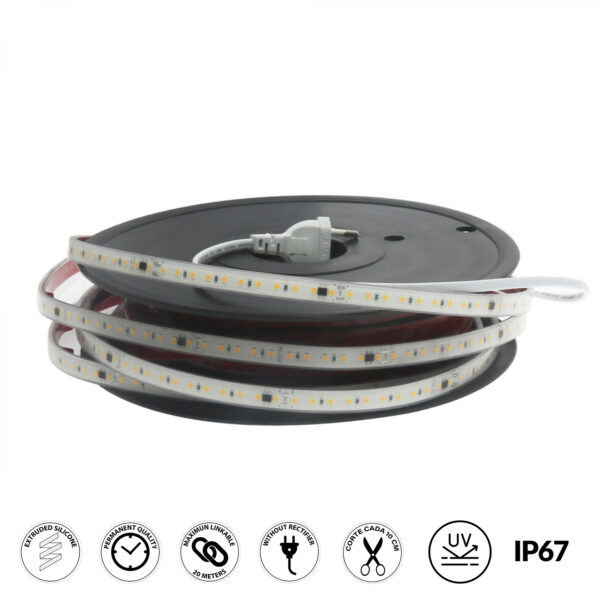 Tiroir de Led 220Vac Smd2835 Brescia 12W/m IP67 - 20 Métros 6000K - Ledme - LM2341