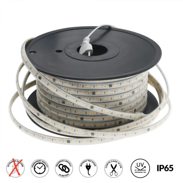 Tiroir LED 220VAC SMD2835 Bergame 12W/m IP65 - 50 mètres 6000K - Ledme - LM2345