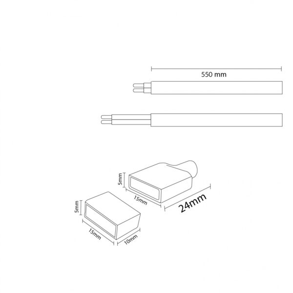 Câble Adaptateur Pour Bande Led 220Vac Ruzok / Brescia - Ledme - LM2359 – Image 2