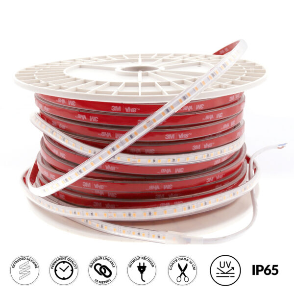 Tiroir LED 220VAC SMD2835 ProStrip 12W/m IP65 - 50 mètres 2100K - Ledme - LM2614