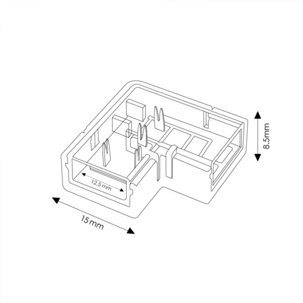 Connecteur L pour Tira LED IP68 10MM sortie 8MM entrée 2PIN - Ledme - LM2616 – Image 2