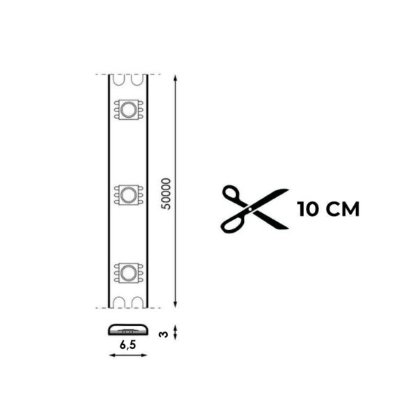Tiroir LED 220VAC SMD2025 Demi 6,5 mm 12W/m IP65 - 50 mètres 2100K - Ledme - LM2624 – Image 2