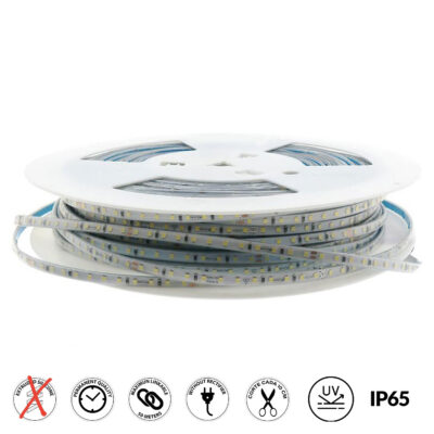 Tiroir LED 220VAC SMD2025 Demi 6,5 mm 12W/m IP65 - 50 mètres 2100K - Ledme - LM2624