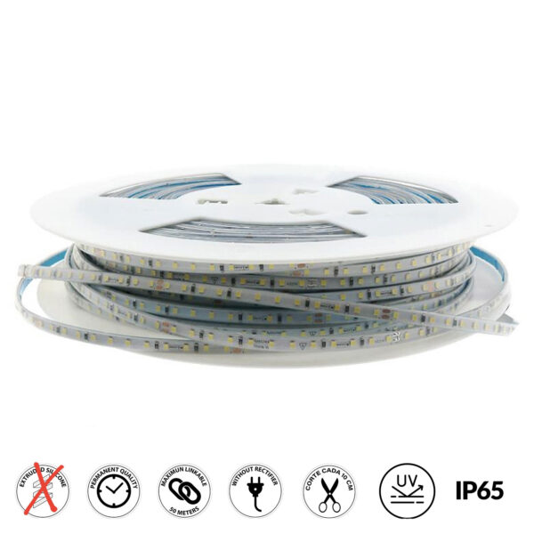 Tiroir LED 220VAC SMD2025 Demi 6,5 mm 12W/m IP65 - 50 mètres 2100K - Ledme - LM2624
