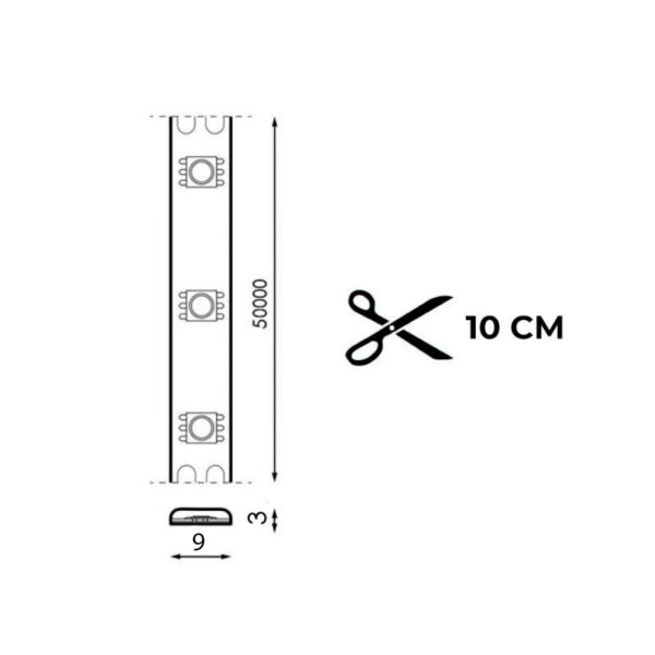 Tiroir LED 220VAC SMD2825 Ecofast 10W/m IP65 - 50 mètres 4500K - Ledme - LM2652 – Image 2
