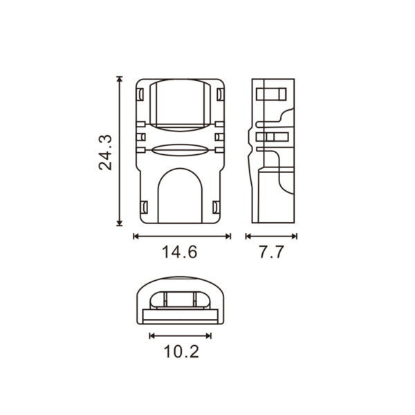 Connecteur Hippo pour Bande LED et câble IP65 10MM 2PIN - Ledme - LM2907 – Image 2