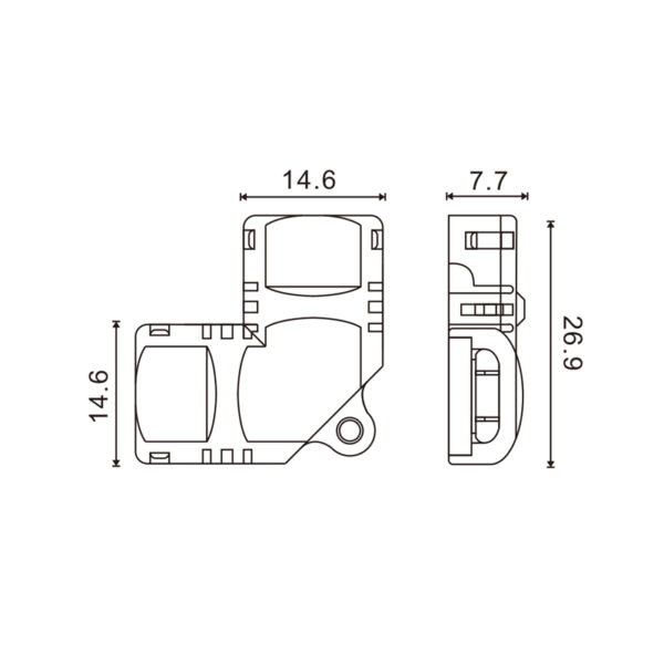 Connecteur Hipopotamo L pour Tira LED IP20 10MM 4PIN - Ledme - LM2918 – Image 2