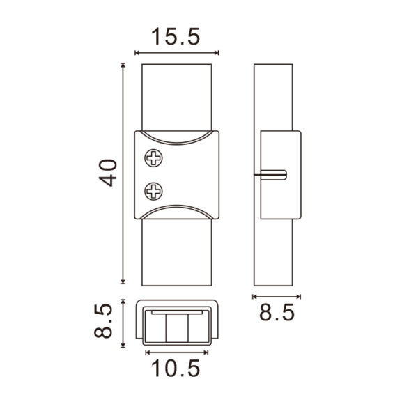 Connecteur intermédiaire pour Tira LED IP68 10MM sortie 8MM entrée 2PIN - Ledme - LM2922 – Image 2