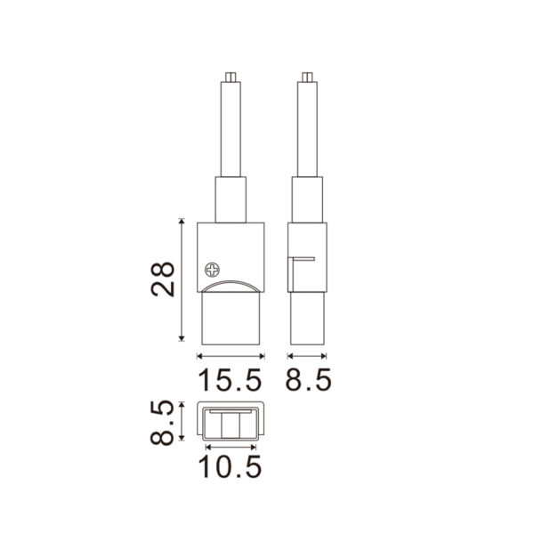 Connecteur de démarrage pour Bande LED IP68 10MM sortie 8MM entrée 2PIN - Ledme - LM2923 – Image 2