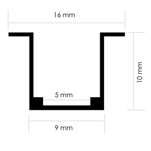 Profilé aluminium avec Ailes 2 mètres pour Néon LED 24V/220V - Ledme - LM3054 – Image 2