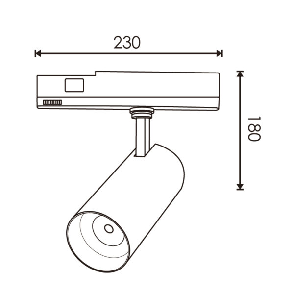 Spot LED pour rail Milan 30W Triphasé 3000K - Ledme - LM3121 – Image 2