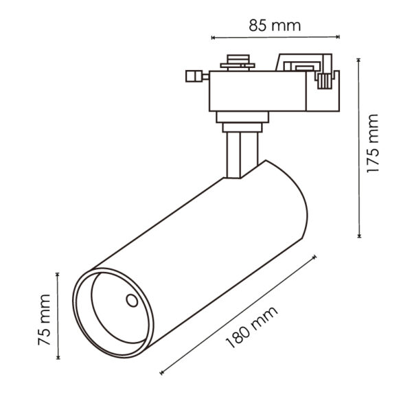 Spot LED sur rail Blanc Aras 30W Monophasé CCT CCT - Ledme - LM3161 – Image 2
