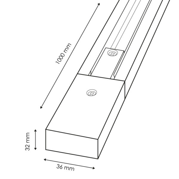 Rail Biphasé Renforcé 1 mètre Blanc - Ledme - LM3211 – Image 2