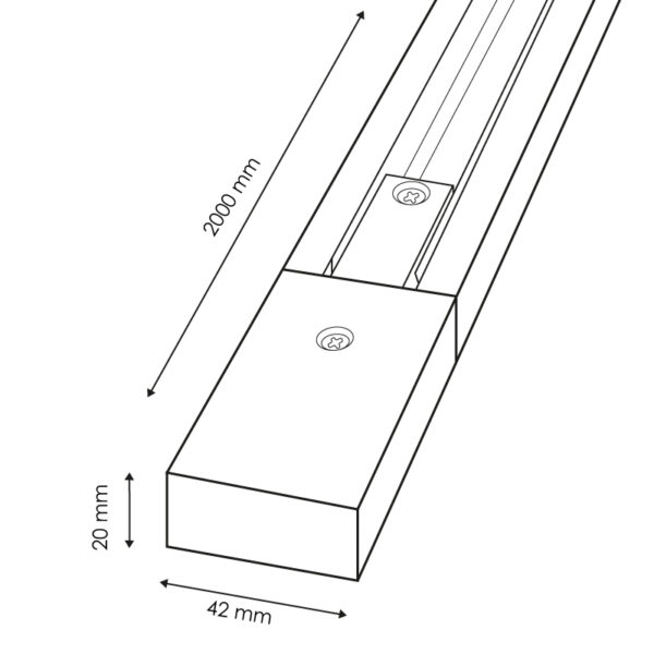Rail Biphasé Renforcé 2 mètres - Ledme - LM3212 – Image 2