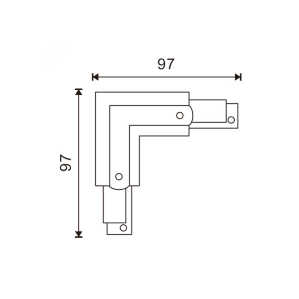 Connecteur type L pour rail triphasé Noir - Ledme - LM3217 – Image 2