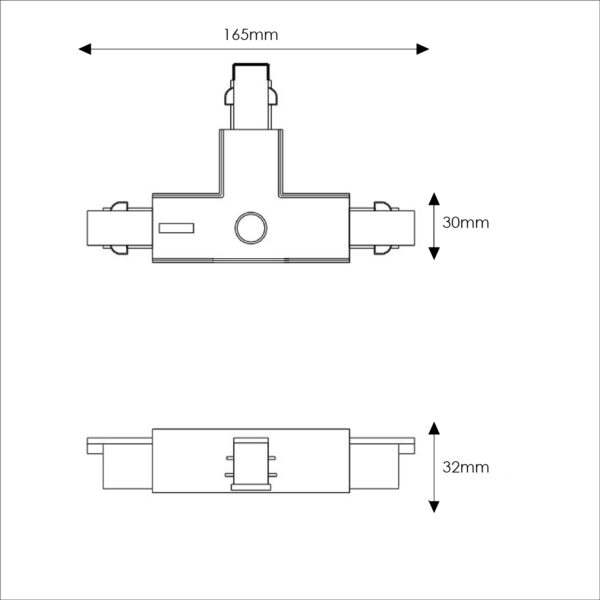 Connecteur type T pour rail triphasé Blanc - Ledme - LM3214 – Image 2