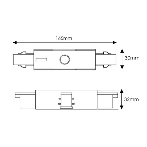 Connecteur avec séparateur en ligne pour rail triphasé Noir - Ledme - LM3216 – Image 2
