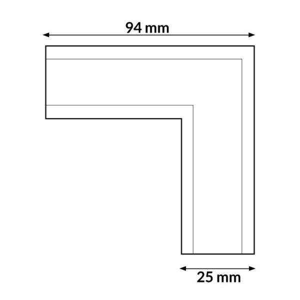 Union Horizontale en L pour Rail Magnétique Série 16mm Blanc - Ledme - LM3591 – Image 2