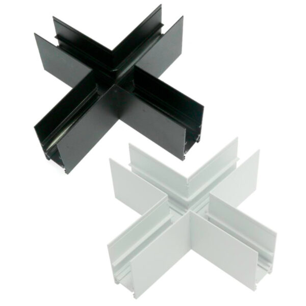 Union horizontale en X pour rail magnétique série 20 mm - DSC Noir - Ledme - LM3243