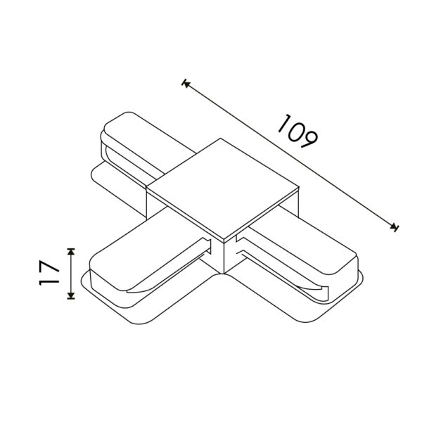 Connecteur en T pour Rail Monophasé Blanc - Ledme - LM3253 – Image 2