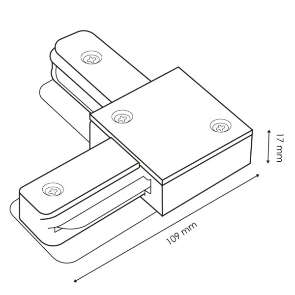 Connecteur en L pour Rail Monophasé Blanc - Ledme - LM3252 – Image 2