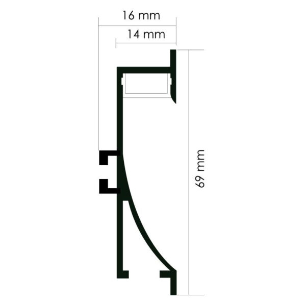 Profilé aluminium SwinSuit pour encastrement 12/24V 2 mètres - DSC - Ledme - LM3352 – Image 2