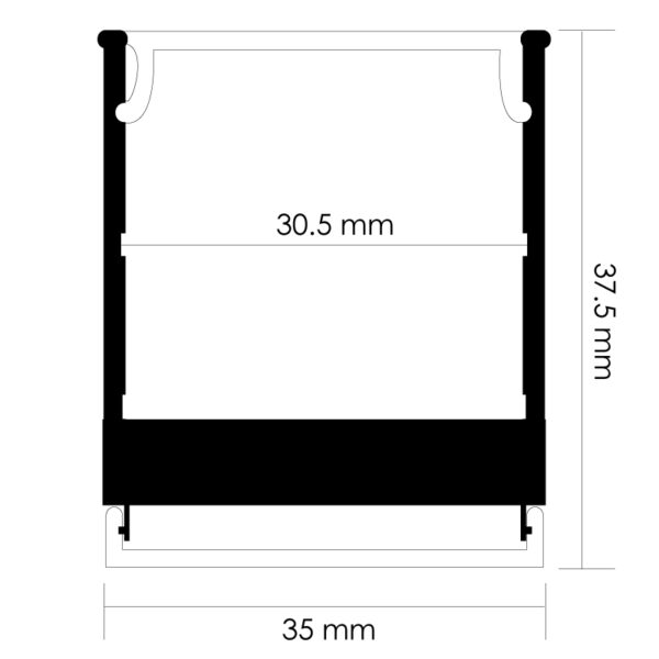 Profilé aluminium MinLed 2 mètres - DSC - Ledme - LM3368 – Image 2