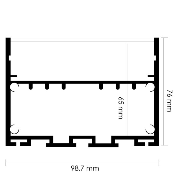 Profilé aluminium Orus 2 mètres 12V/24V/220V - DSC - Ledme - LM3370 – Image 2