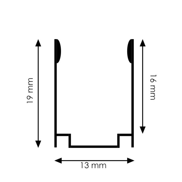 Profilé Aluminium U 2 Mètres Pour Néon Led RGB 24V/220V - Ledme - LM3375 – Image 2