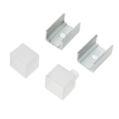 Pack de deux Bouchons et deux clips pour Cache Néon 12X12 mm - DSC - Ledme - LM3387