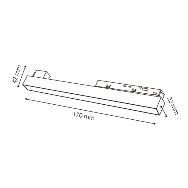 Spot LED Shoiler 10W pour rail magnétique Noir 48V Série 20mm - DSC 3000K - Ledme - LM3463 – Image 2