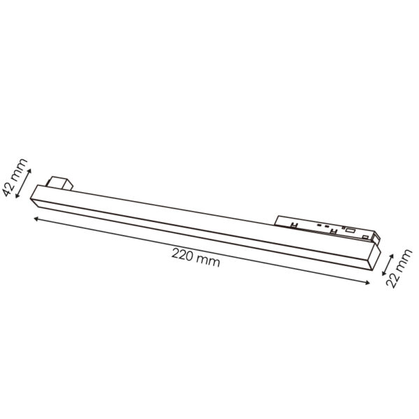 Spot LED Shoiler 18W pour rail magnétique Noir 48V Série 20mm - DSC 3000K - Ledme - LM3466 – Image 2