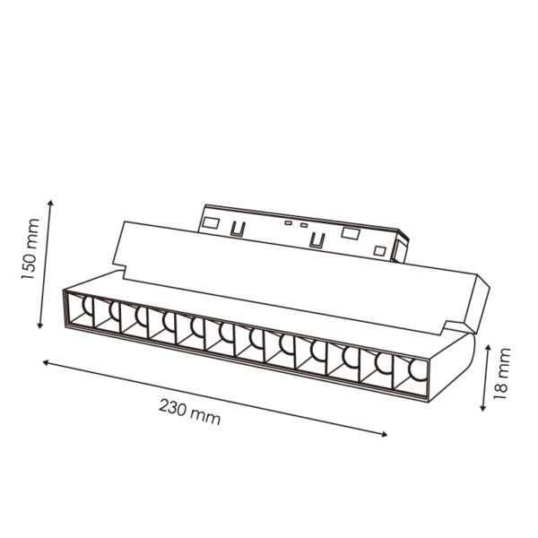Spot LED Aotrom 12W pour rail magnétique Blanc 48V Série 20mm - DSC 3000K - Ledme - LM3512 – Image 2