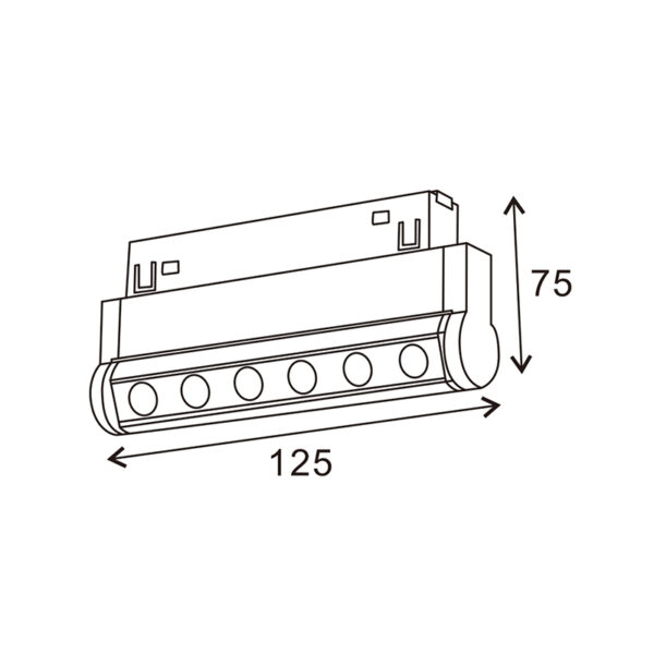 Spot LED Linéaire Serie 16mm 6W pour rail magnétique Blanco 48V 4000K - Ledme - LM3562 – Image 2
