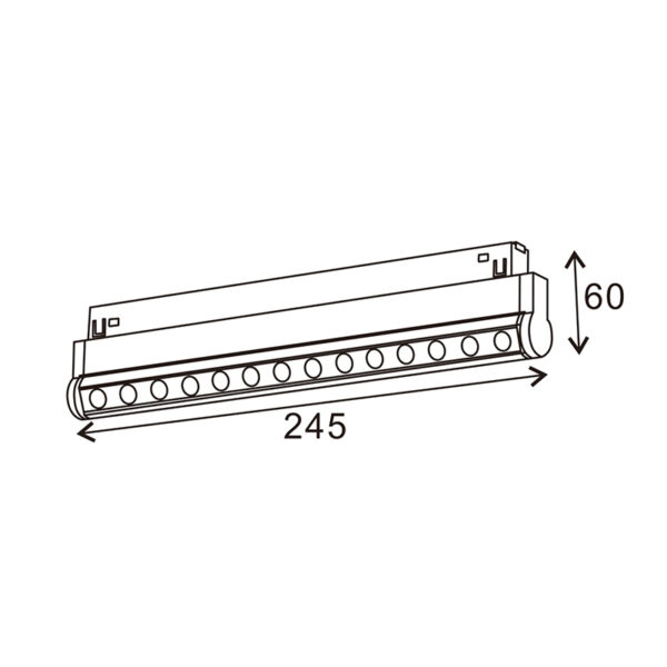 Spot LED Linéaire Serie 16mm 12W pour rail magnétique Blanco 48V 4000K - Ledme - LM3564 – Image 2