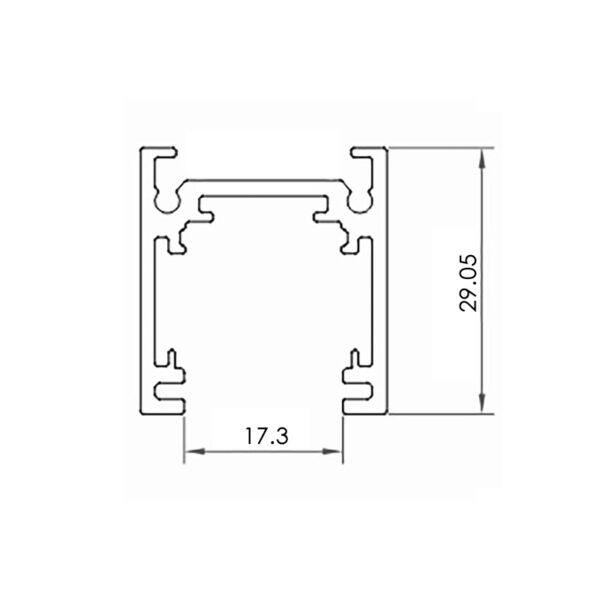 Rail magnétique Série 16mm - 2 mètres Blanc - Ledme - LM3576 – Image 2