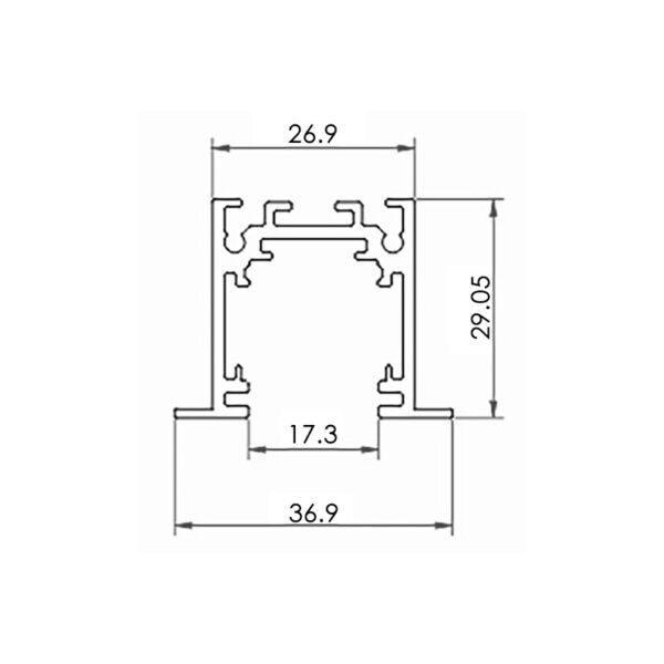 Rail magnétique encastrable Série 16mm - 2 mètres Blanc - Ledme - LM3578 – Image 2