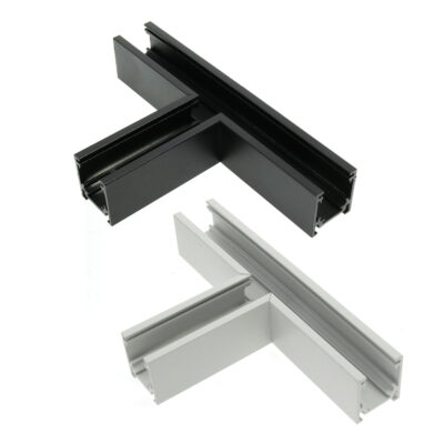 Union Horizontale en T pour Rail Magnétique Série 16mm Noir - Ledme - LM3594