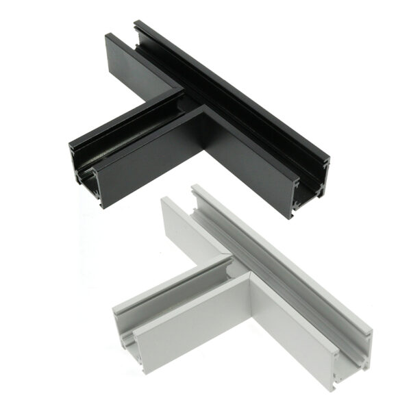 Union Horizontale en T pour Rail Magnétique Série 16mm Noir - Ledme - LM3594