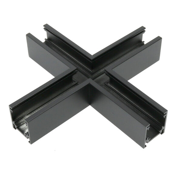 Union Horizontale en X pour Rail Magnétique Série 16mm Noir - Ledme - LM3596 – Image 3