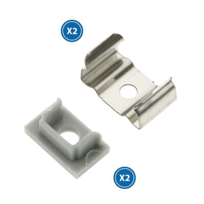 Pack 2 Chevilles et 2 agrafes pour Profil LM3701 - Ledme - LM3701A