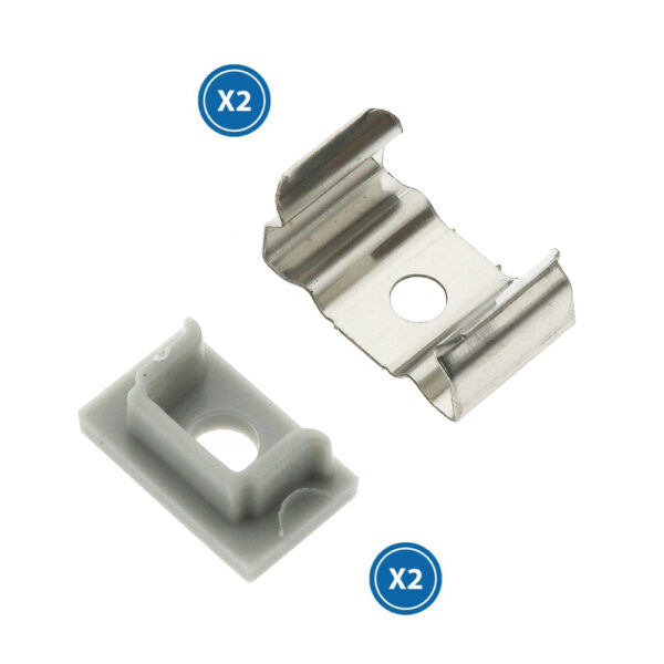 Pack 2 Chevilles et 2 agrafes pour Profil LM3701 - Ledme - LM3701A