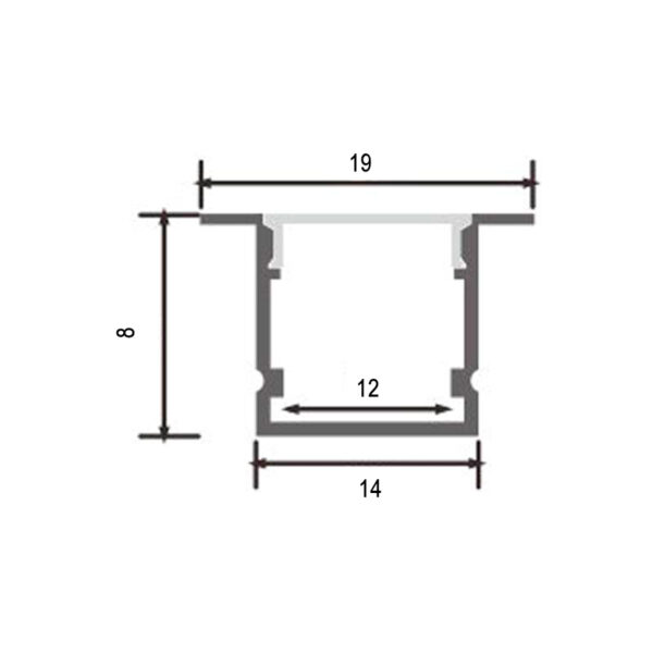 Profilé aluminium Sinca - 2 mètres Aluminium - Ledme - LM3703 – Image 2