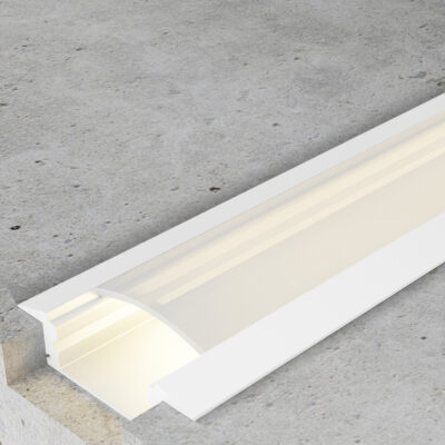 Profilé sous aluminium laqué Blanc - 2 mètres Blanc - Ledme - LM3704