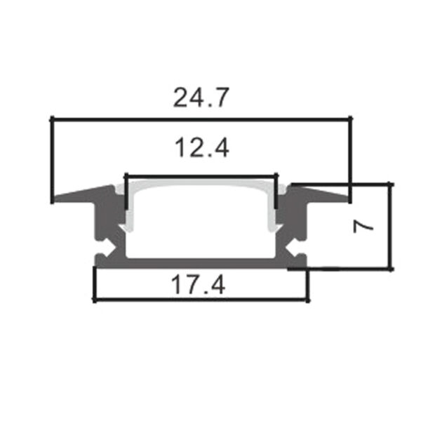 Sous profilé aluminium - 2 mètres Aluminium - Ledme - LM3705 – Image 2